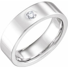 Load image into Gallery viewer, Platinum 1/10 CTW Diamond Flat Band Size 12
