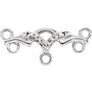 14K White .025 CTW Diamond Accented Chandelier Necklace Center