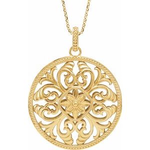 Filigree Circle Necklace or Pendant