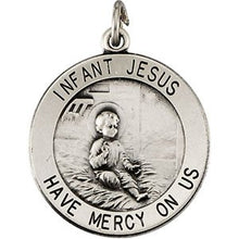 Load image into Gallery viewer, Sterling Silver 18 mm Infant Jesus Medal with 18&quot; Chain
