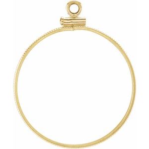 14K Yellow Gold Filled Dangle Mounting for 27.5x2.05 mm Coin