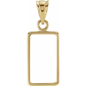 14K Yellow Pendant Mounting for 15x8.5x.65 mm Credit Suisse