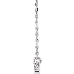 Sterling Silver Circle Bar 16"-18" Necklace