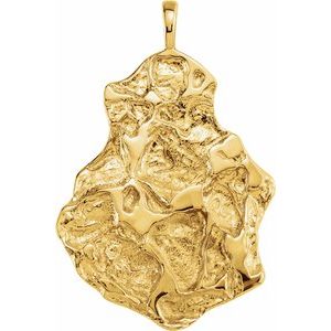 14K Yellow 50x32 mm Nugget Pendant