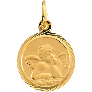 14K Yellow 8 mm Angel Pendant
