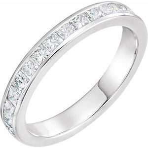14K blanc 2 mm carré 7/8 CTW diamant Channel-Set Band