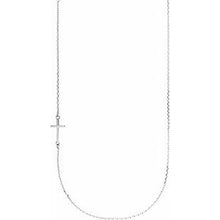 Load image into Gallery viewer, Sterling Silver Off-Center Sideways Cross 16&quot; Necklace
