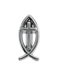 Ichthus (Fish) with Cross Lapel Pin