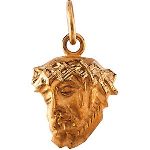14KY 13x10 mm Face of Jesus Pendant