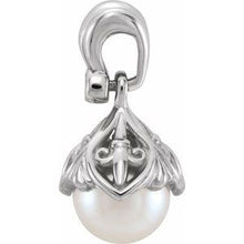 Load image into Gallery viewer, Fleur-de-lis Pearl Pendant or Dangle 
