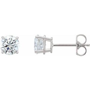 Clous d'oreilles en diamant blanc de laboratoire 1 1/2 CTW 14K