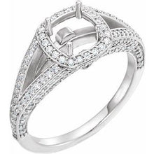 Charger l&#39;image dans la galerie, Bague de fiançailles de style halo diamant 1 7/8 CTW blanc 14K
