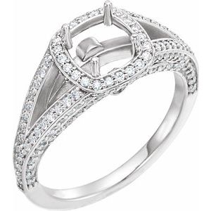 Bague de fiançailles de style halo diamant 1 7/8 CTW blanc 14K