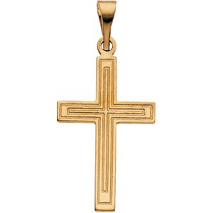 14K Yellow 18x12 mm Cross Pendant