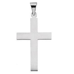 14K White 18 x 12 mm Cross Pendant