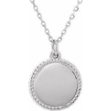 Load image into Gallery viewer, Sterling Silver Engravable Round 16-18&quot; Rope Necklace
