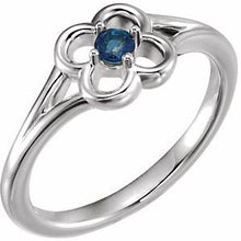 Charger l'image dans la galerie, Sterling Silver Blue Sapphire Flower Youth Ring
