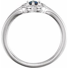 Charger l'image dans la galerie, Sterling Silver Blue Sapphire Flower Youth Ring
