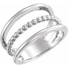 Charger l'image dans la galerie, Sterling Silver Beaded Negative Space Ring
