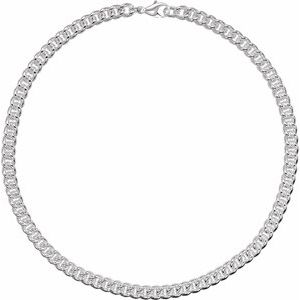 Sterling Silver 8 mm Curb 8" Chain