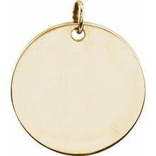 Load image into Gallery viewer, 18K Yellow Vermeil 9.5 mm Engravable Round Disc Pendant
