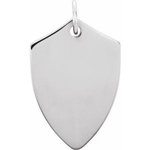 Sterling Silver 22.4x14.1 mm Shield Pendant