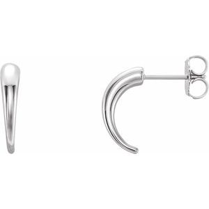 Sterling Silver J-Hoop Earrings