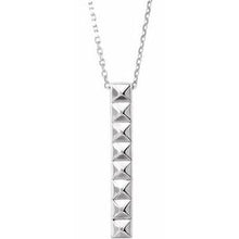 Load image into Gallery viewer, Sterling Silver Pyramid Bar 24&quot; Necklace
