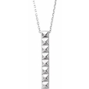 Sterling Silver Pyramid Bar 24" Necklace