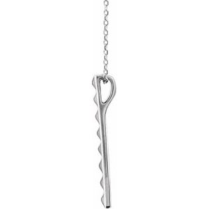 Sterling Silver Pyramid Bar 24" Necklace