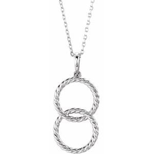 Sterling Silver Interlocking Circle 16-18" Necklace