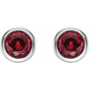 Bezel-Set Birthstone Earrings