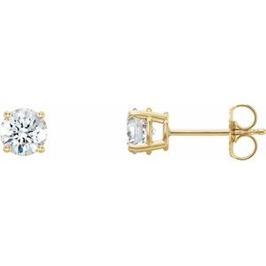 14K Yellow 1 1/5 CTW Lab-Grown Diamond Stud Earrings