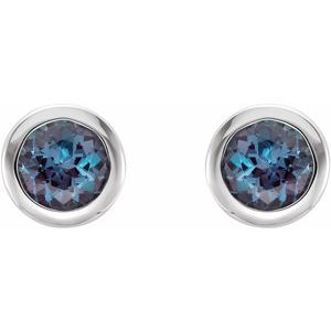 Bezel-Set Birthstone Earrings