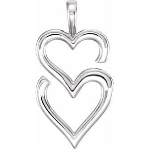 Sterling Silver Double Heart Pendant