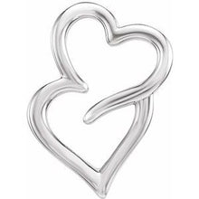 Load image into Gallery viewer, Sterling Silver Double Heart Slide Pendant
