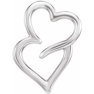 Sterling Silver Double Heart Slide Pendant