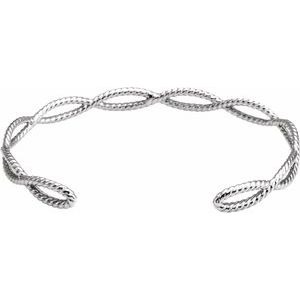 Sterling Silver Rope Cuff Bracelet