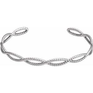 Sterling Silver Rope Cuff Bracelet