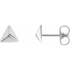 Sterling Silver Pyramid Pair of Earrings