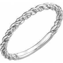 Charger l'image dans la galerie, Sterling Silver Stackable Rope Ring
