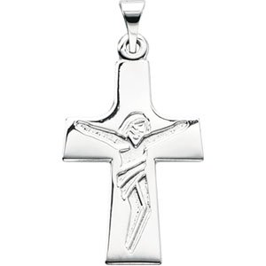 Sterling Silver 23x16 mm Crucifix Pendant