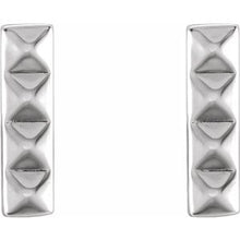 Load image into Gallery viewer, Sterling Silver Pyramid Bar Earrings
