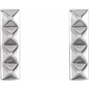 Sterling Silver Pyramid Bar Earrings