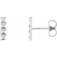 Load image into Gallery viewer, Sterling Silver Pyramid Bar Earrings

