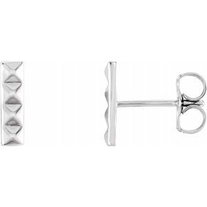 Sterling Silver Pyramid Bar Earrings