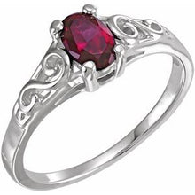 Charger l'image dans la galerie, Sterling Silver January Youth Imitation Birthstone Ring
