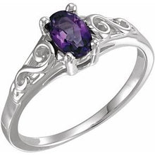 Charger l'image dans la galerie, Sterling Silver February Youth Imitation Birthstone Ring
