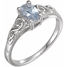 Charger l'image dans la galerie, Sterling Silver April Youth Imitation Birthstone Ring
