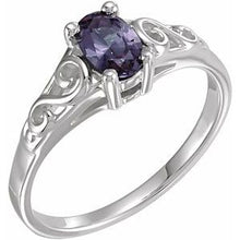 Charger l'image dans la galerie, Sterling Silver June Youth Imitation Birthstone Ring
